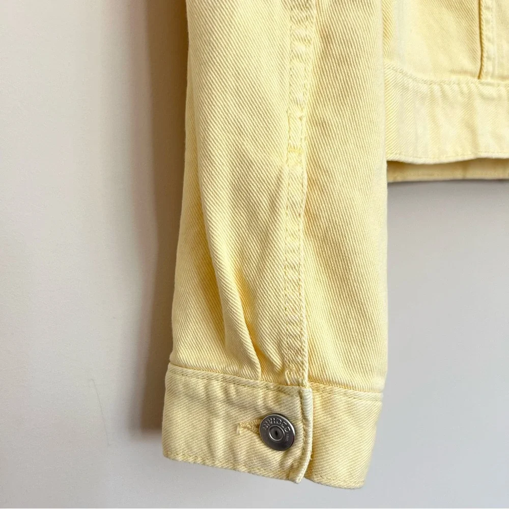 Divided by H&M Women’s Spring Yellow Cropped Denim Jean Jacket - Picture 8 of 11